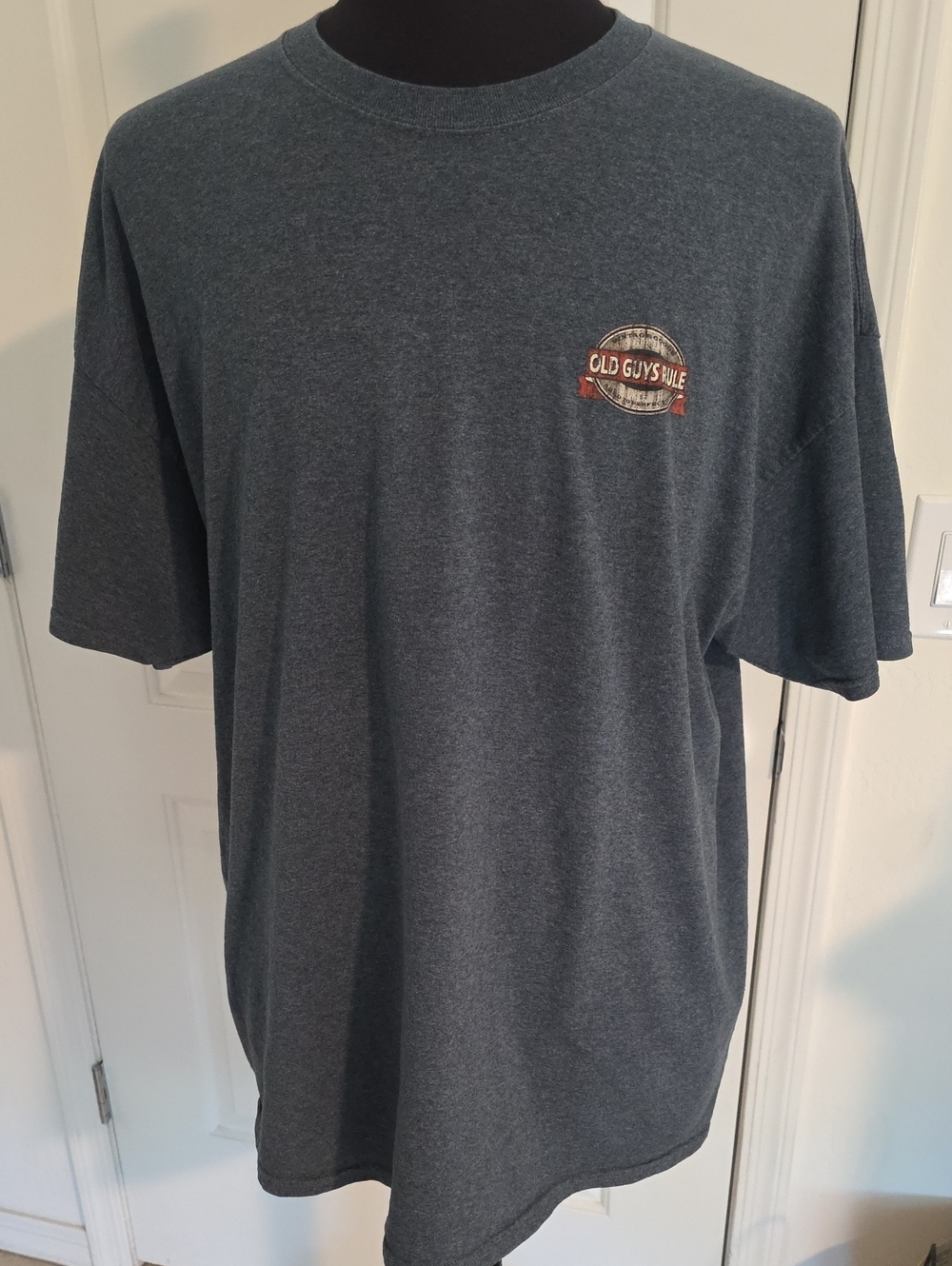 Old Guys Rule Men's Charcoal Crew Neck Short Sleeve Tee